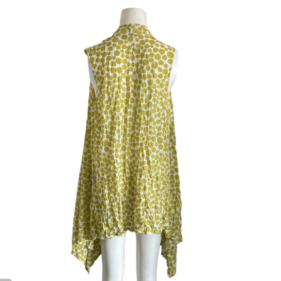Chalet Et Ceci Green Dot Convertible Draping Vest Jacket to Wrap Top Sz S - Picture 2 of 5